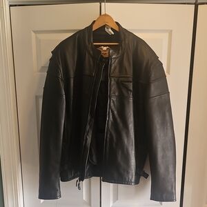 Harley-Davidson Black Leather Bomber Jacket